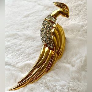 MONET | Figural Signed Bird of Paradise Brooch Pin | Vintage |